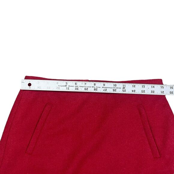 J.Crew Wool Blend Mini Pencil Short Skirt Red Holiday Work Career Size 4 - Picture 3 of 6